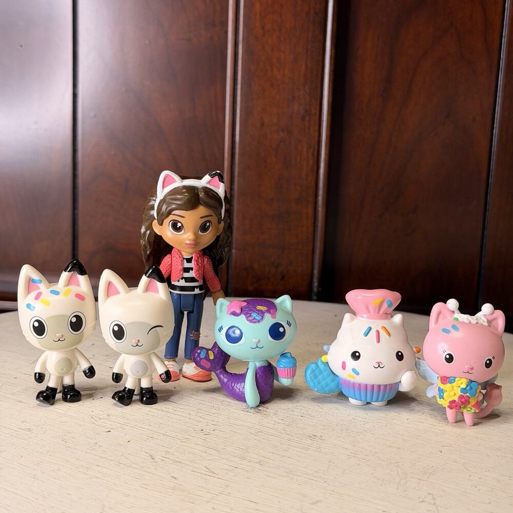 Gabby's Dollhouse Figure Cute Doll Collection Model Toys Cake Toppers Lot Of 6